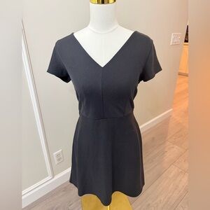 LOFT Charcoal V-Neck Mini Dress